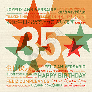 全世界35周年生日贺卡的生日快乐图片