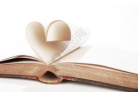 书页的心浪漫艺术知识科学阅读教育文学作品学习白色图片