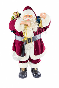 圣诞老人在白色背景下被孤立的常态模型图片