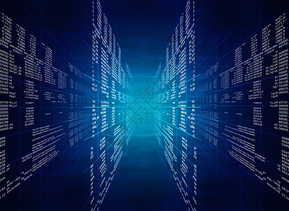 黑客数字二元蓝色计算机代码科学矩阵射线程序技术编码辉光进步电脑高科技背景