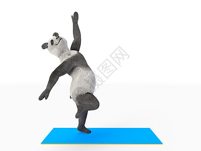 做瑜伽的熊猫 动物个性活动练习沉思闲暇成年人跑步身体活力有氧运动运动图片