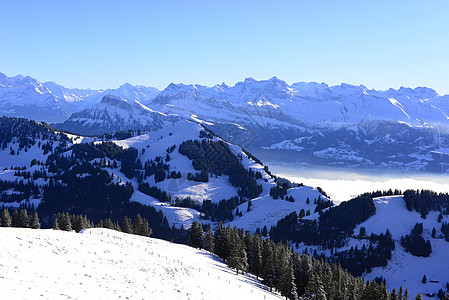 卢塞恩Lucernne 冬季里吉库姆山云海的景象村庄森林热带地标顶峰旅行梦境墙纸风景冰川图片