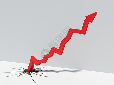 红箭头指向上红色地面阴影图表经济收益直方图背景图片
