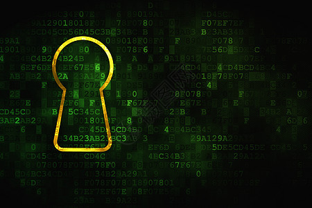 隐私概念 数字背景的键洞安全数据像素化挂锁蓝色技术攻击钥匙监视器软垫图片