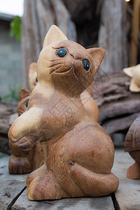 美丽的木雕海龟 猫 鸟阴影工艺复制品雕像手工雕塑模仿动物市场玩具图片