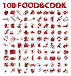 100个背景标签 附有设计组要素主题 食物和图片