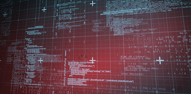 蓝色矩阵和代码线界面数据科技计算技术电脑背景图片