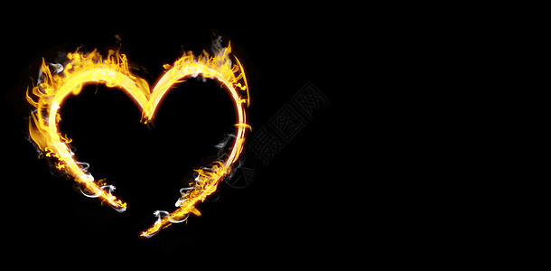 心在火中的复合图像绘画火焰图片