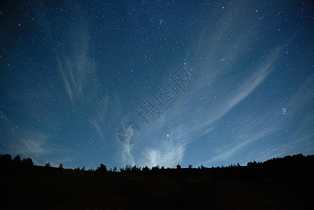 与星的蓝色黑暗的夜空星光火花木头宇宙墙纸银河系天文学森林天空乳白色图片