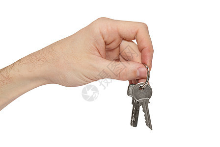 手手里的钥匙按钮服务安全棕榈销售金融白色房子金属财产图片