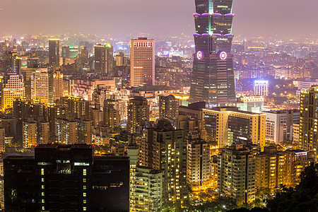 台北台湾天线天空市中心照明建筑学风景商业办公室景观天际旅行图片