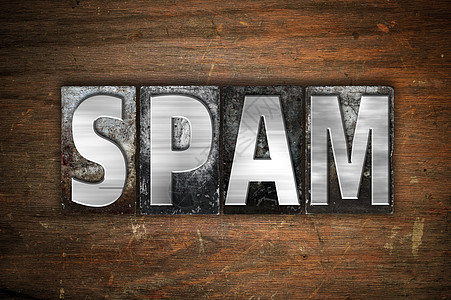 Spaam 概念性金属彩压型金属网络垃圾邮件字母推销员电话凸版安全钓鱼发送者木头图片