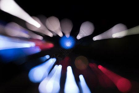开动了多彩色彩的布基赫市灯光隧道耀斑速度火花运动城市辉光生活圆形蓝色图片