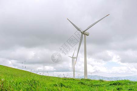 韩国Eco绿色校园 牧场天空风力植物发电机环境车站风车涡轮机活力力量图片