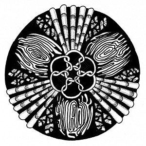 的曼达拉中心艺术品艺术黑与白衬垫黑色绘画圆形装饰品墨水图片