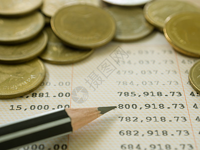 财务规划商业硬币利润数据邮票文档薪水投资金子陈述图片