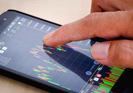 股票市场手指价格检查展示速度交换电话库存外汇商业图片