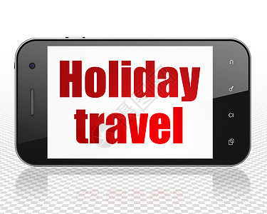 旅游概念 带假日旅行的智能手机展出图片