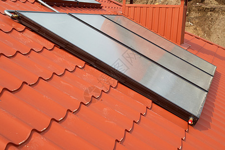 屋顶上的太阳能系统力量车站阳光太阳活力晴天建筑开关生态电气图片
