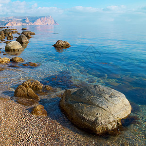 海边的石头太阳墙纸天空风景岩石假期热带蓝色冲浪地平线图片