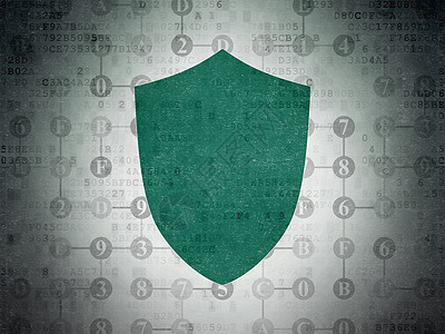 安全概念  数字纸张盾牌  背景绿色别针财产犯罪攻击方案技术隐私数据裂缝图片