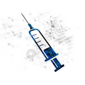 数字背景上的医学概念注射器药品医生治愈制药数据监视器注射医院科学疫苗图片