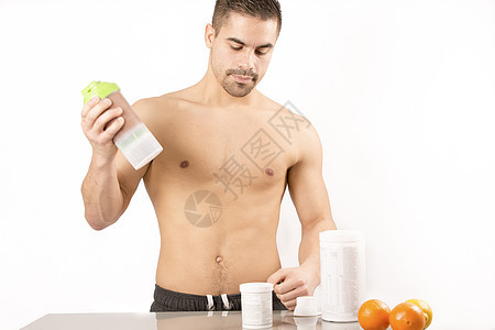 蛋白磷摇动运动 健康健康的生活方式男人瓶子训练氨基身体精力食物橙色运动员肌肉图片