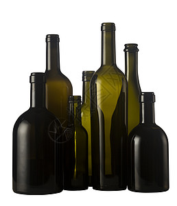 白上孤立的空葡萄酒瓶尺寸瓶子黑色玻璃收藏白色垃圾酒精团体液体图片