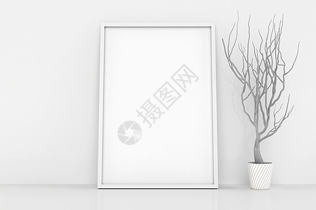 墙上的空白帧品牌插图框架空白白色商业照片创造力摄影推广图片