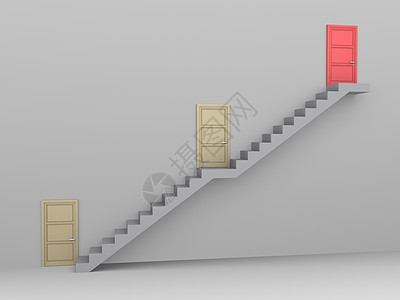 商业挑战解决方案插图出口脚步红色梯子服务小路成就战略图片