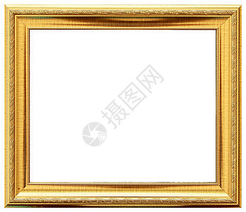 孤立在白色的金色复古框架 金框路易斯抽象设计博物馆绘画照片金子正方形边界艺术风格手工财富图片