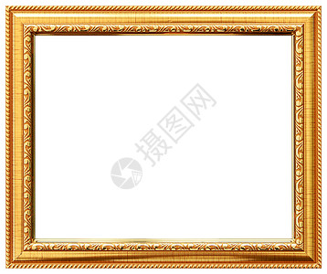 复古金孤立在白色的金色复古框架 金框路易斯抽象设计手工正方形艺术风格绘画木头边界博物馆财富照片背景