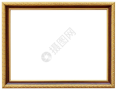 孤立在白色的金色复古框架 金框路易斯抽象设计照片边界绘画风格木头金子博物馆古董财富奢华图片