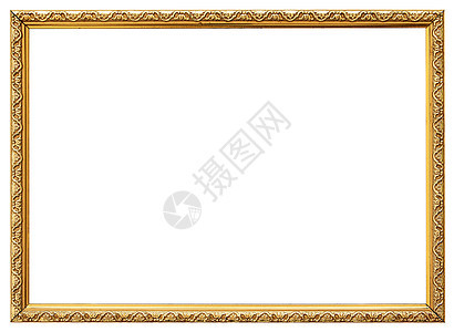 孤立在白色的金色复古框架 金框路易斯抽象设计正方形绘画金子照片奢华手工木头古董风格财富图片