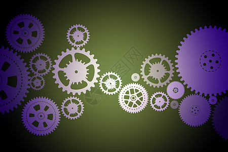 一套机械装置金属工业彩色轮子车轮技术背景背景图片