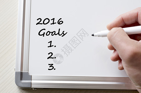 在白板上写明2016年目标商业商务写作白色战略概念人士成功挑战动机图片
