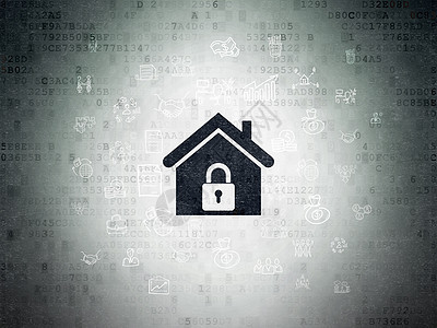 商业概念 数字文件背景的家居战略伙伴绘画项目挂锁数据隐私公司软垫代码图片