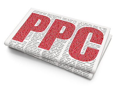 报纸背景上的广告概念 PPC公关互联网产品品牌通讯社区网络创造力阅读销售图片