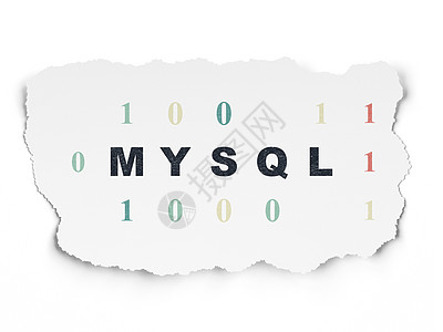 撕纸背景上的软件概念 MySQL图片