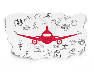 旅行概念 飞机在撕纸上的背景情况航班航程航空公司冒险假期过境交通喷射旅游巡航图片