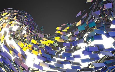 混沌结构的抽象 3d 渲染技术宏观绿色黑色金属细胞矩阵三角形网络科学图片