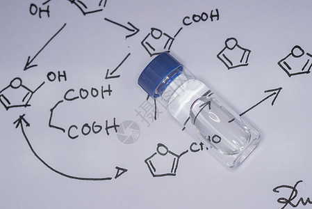 纸上的样本瓶化学品制药实验室科学样品药店气体药品小瓶生物背景图片
