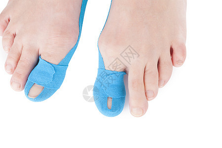 女性脚趾上的治疗胶带药品手指疼痛运动机病人磁带工作室棕榈灵活性疾病图片