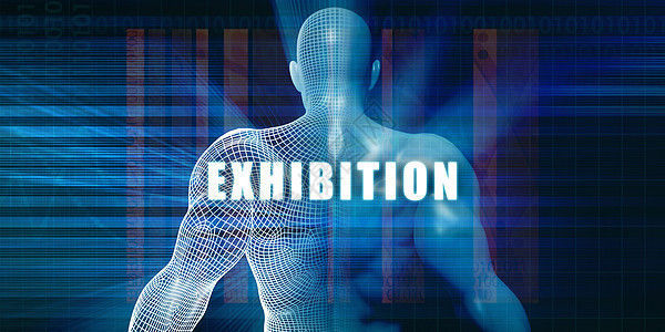 展览人士商业商务男人蓝色技术背景图片