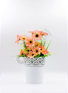 花瓶中的可塑花礼物蓝色花瓣塑料植物群房间装饰工作室桌子花束图片