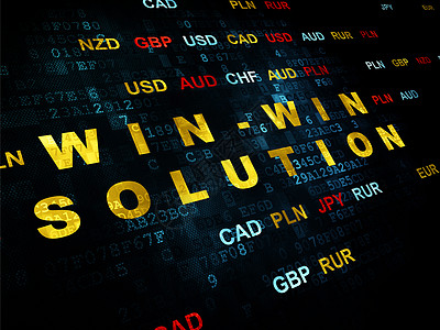 金色字体数字背景下的商业概念双赢解决方案蓝色领导电脑货币成功营销咨询金融经济投资背景