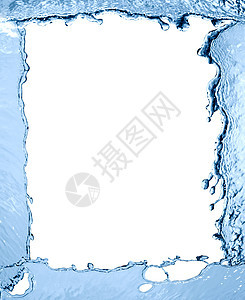 溢水框架清凉海浪飞溅液体边界运动生态蓝色活力元素图片