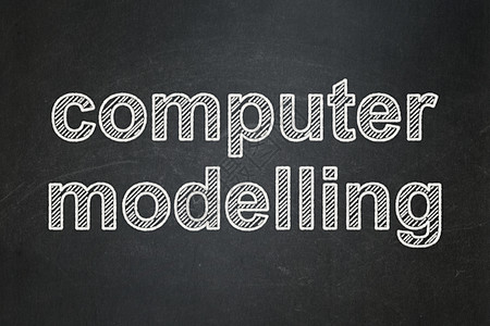 科学概念 黑板背景的计算机模型建模黑色物理绘画化学粉笔课堂电脑生物学技术白色图片