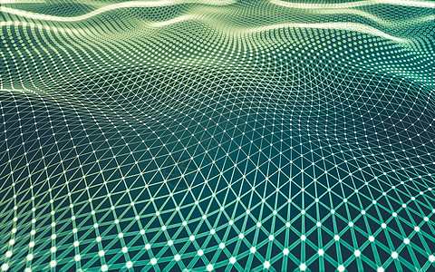 几何图案设计抽象的多边形空间低聚暗 background3d 渲染宏观蓝色墙纸矩阵网络水晶背景黑色科学金属背景