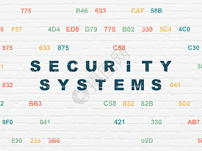 在背景墙上的隐私概念安全系统财产白色数据灰色裂缝建筑政策保卫密码绘画图片
